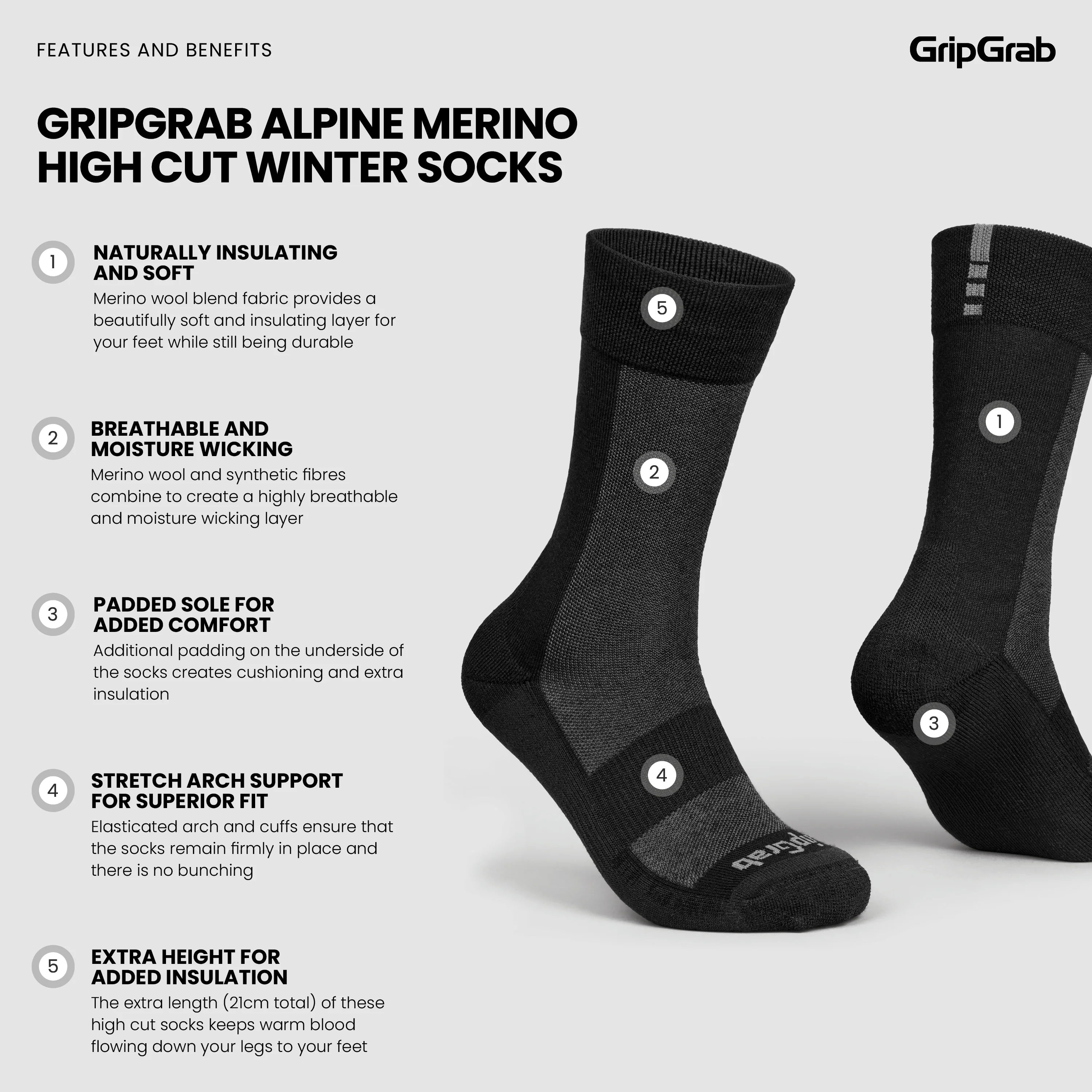 Alpine Merino High Cut Winter Socks - Image 6