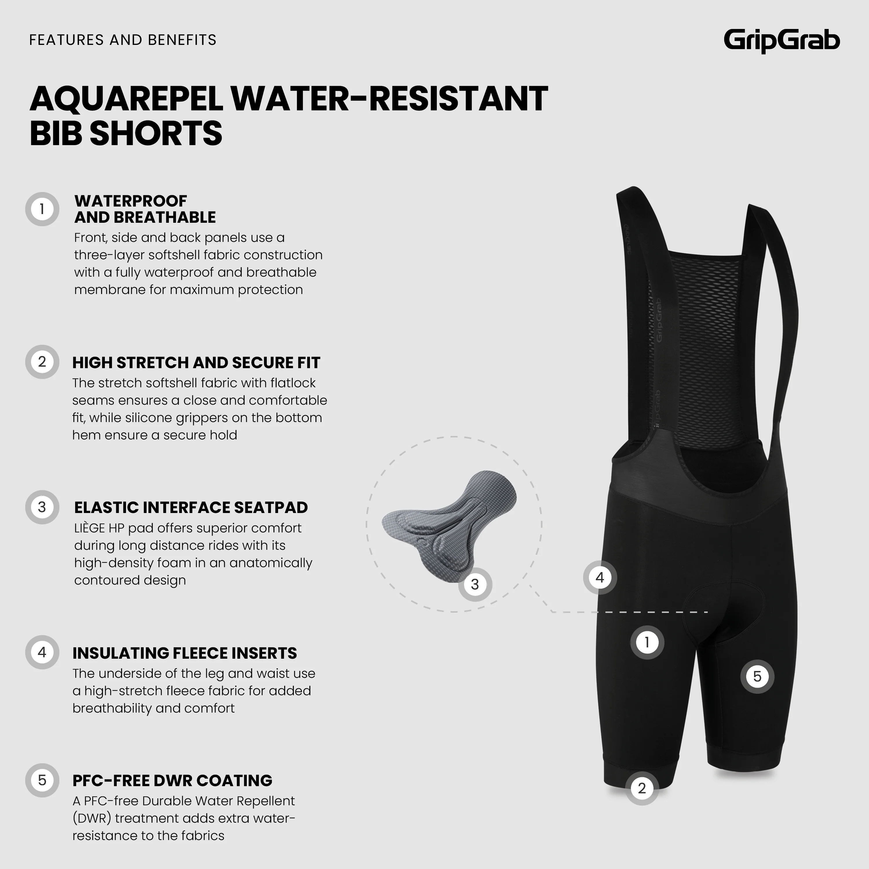 AquaRepel Water-Resistant Bib Shorts - Image 7