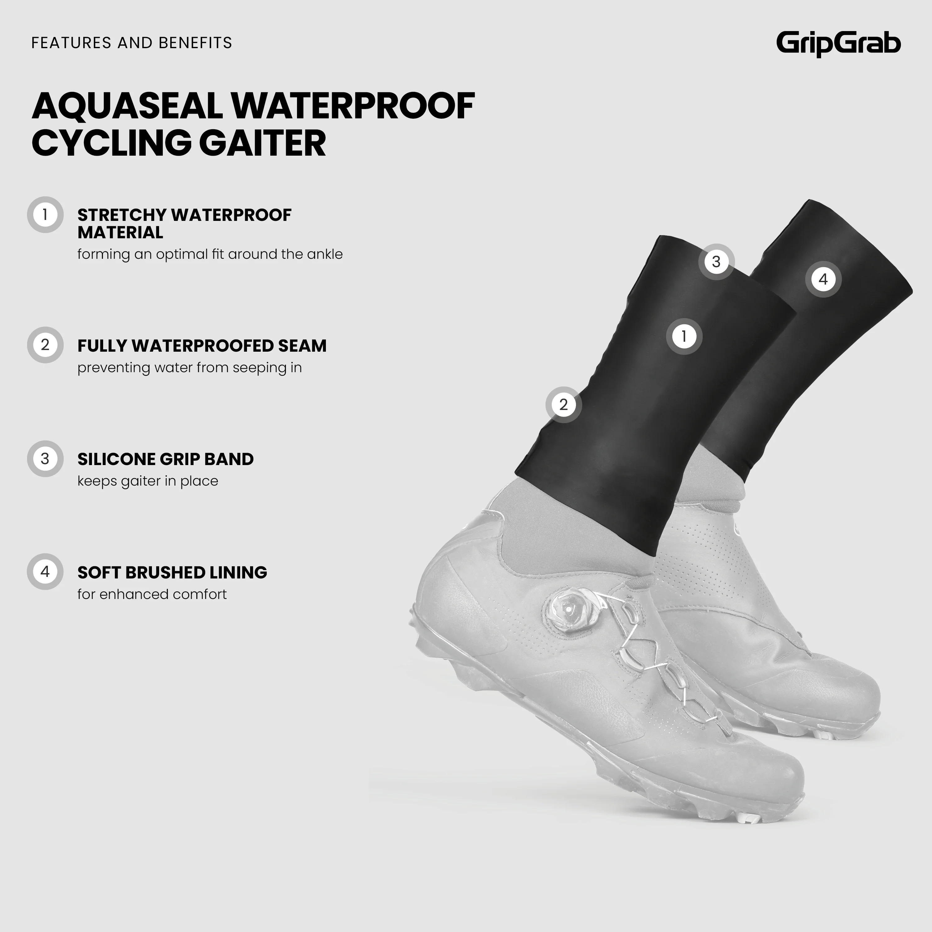 AquaSeal Waterproof Cycling Gaiter - Image 4