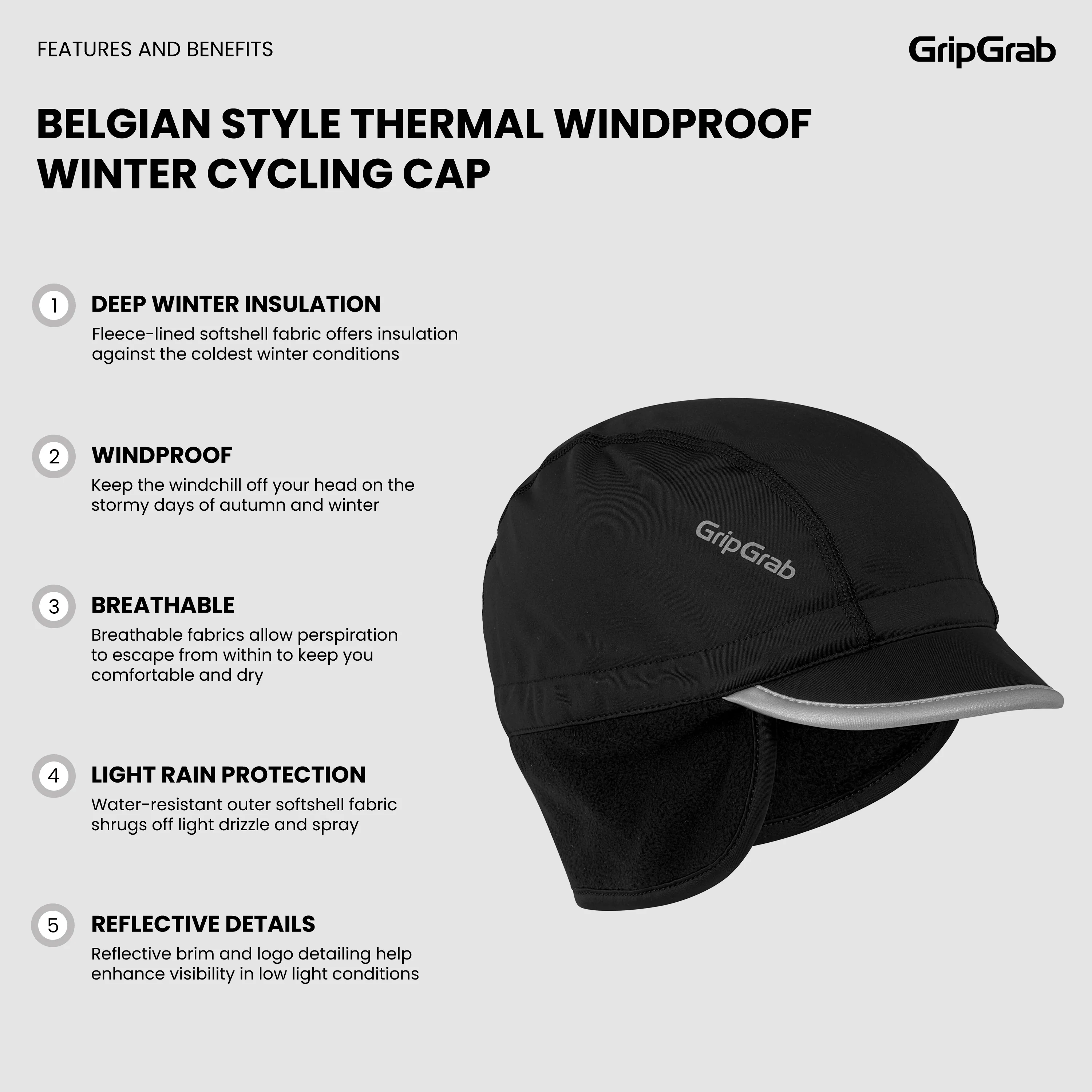 Belgian Style Thermal Windproof Winter Cycling Cap - Image 5