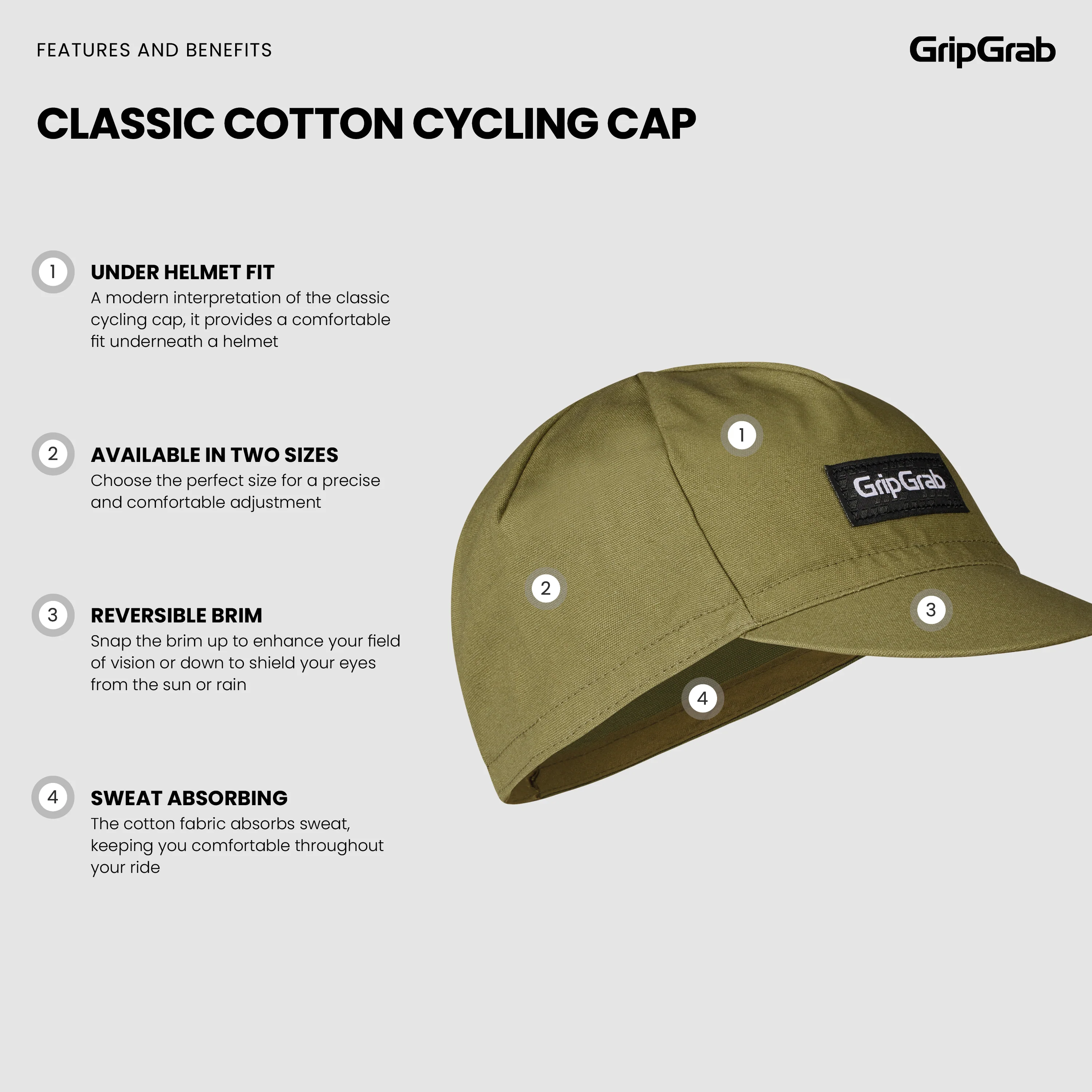 Classic Cotton Cycling Cap - Image 6