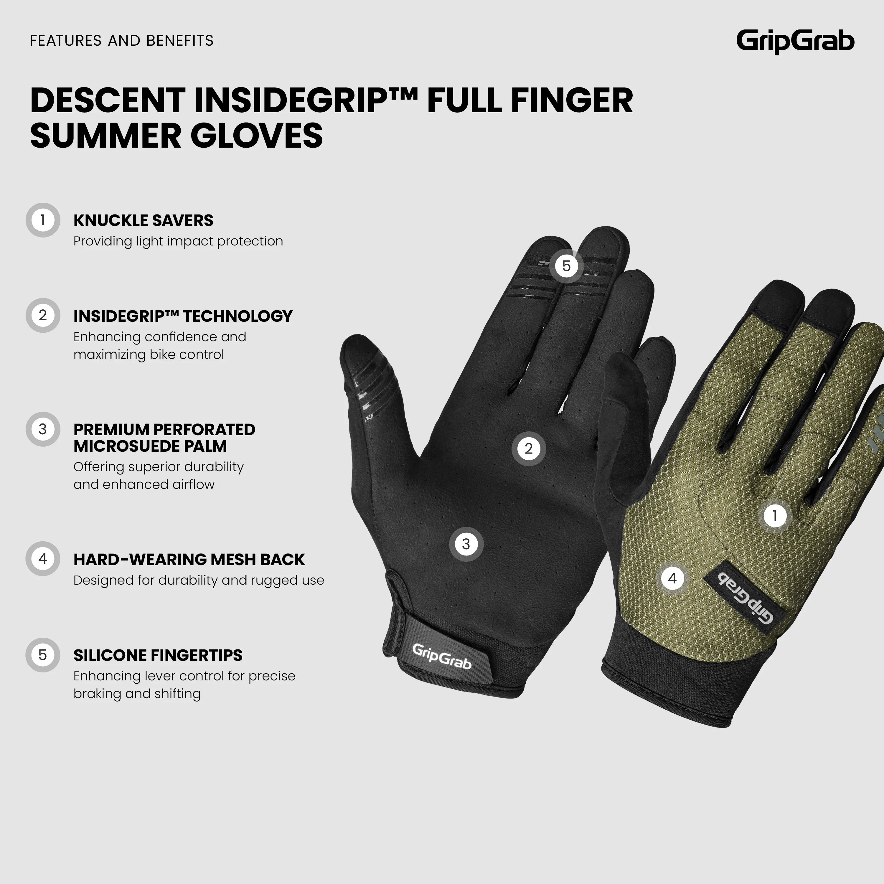 Descent InsideGrip⢠Full Finger Summer Gloves - Image 5