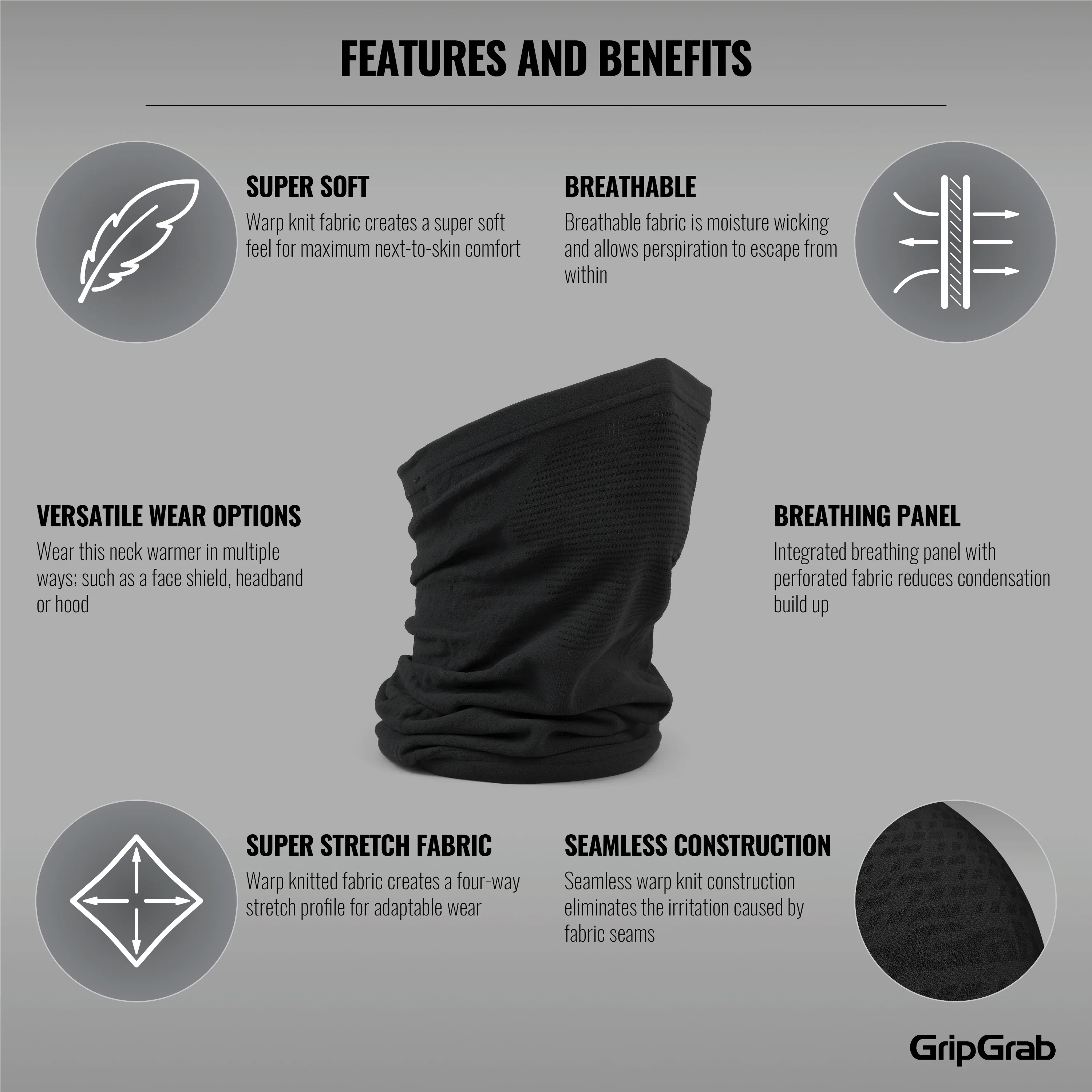 Freedom Warp Knitted Seamless Neck Warmer - Image 5