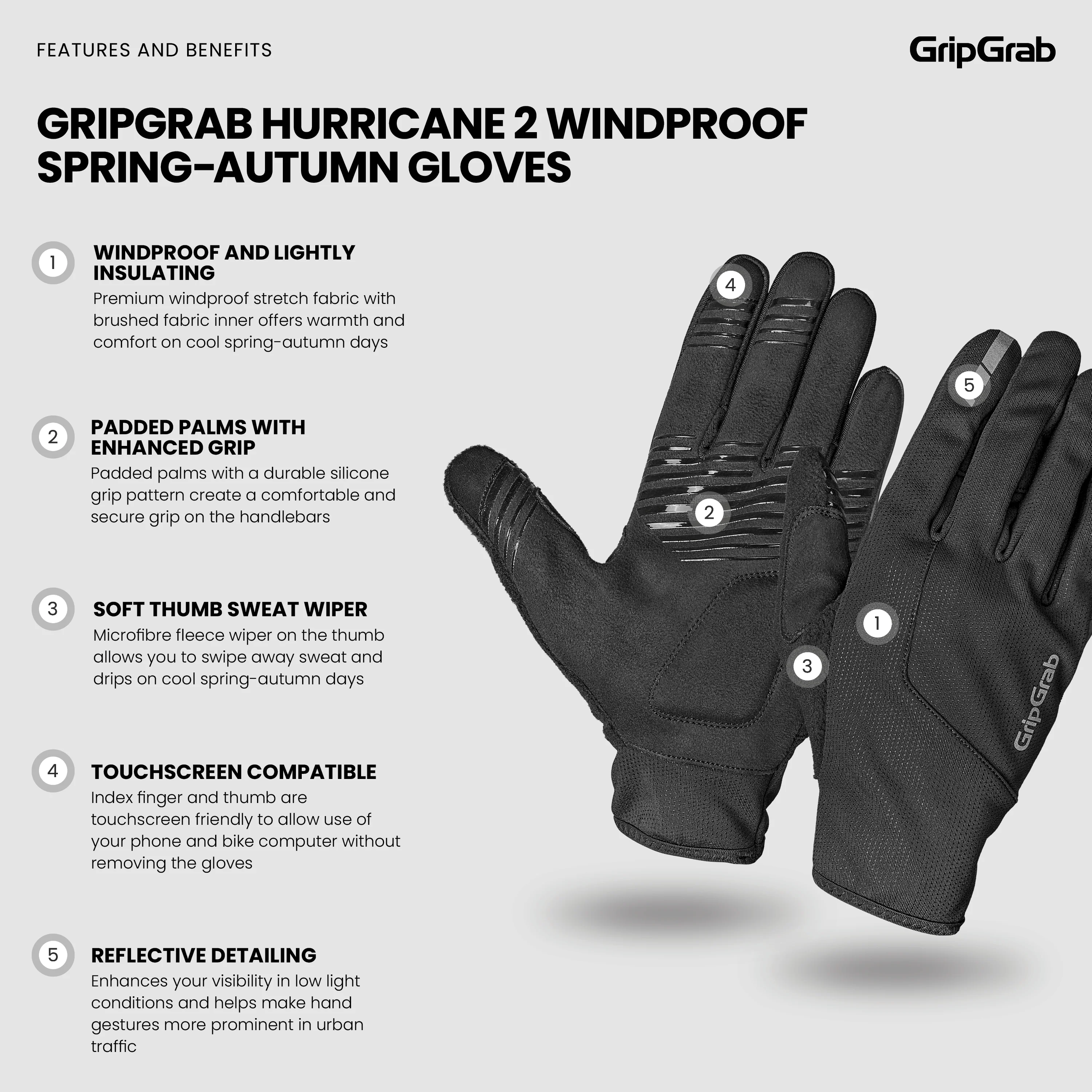 Hurricane 2 Windproof Spring-Autumn Gloves - Image 7