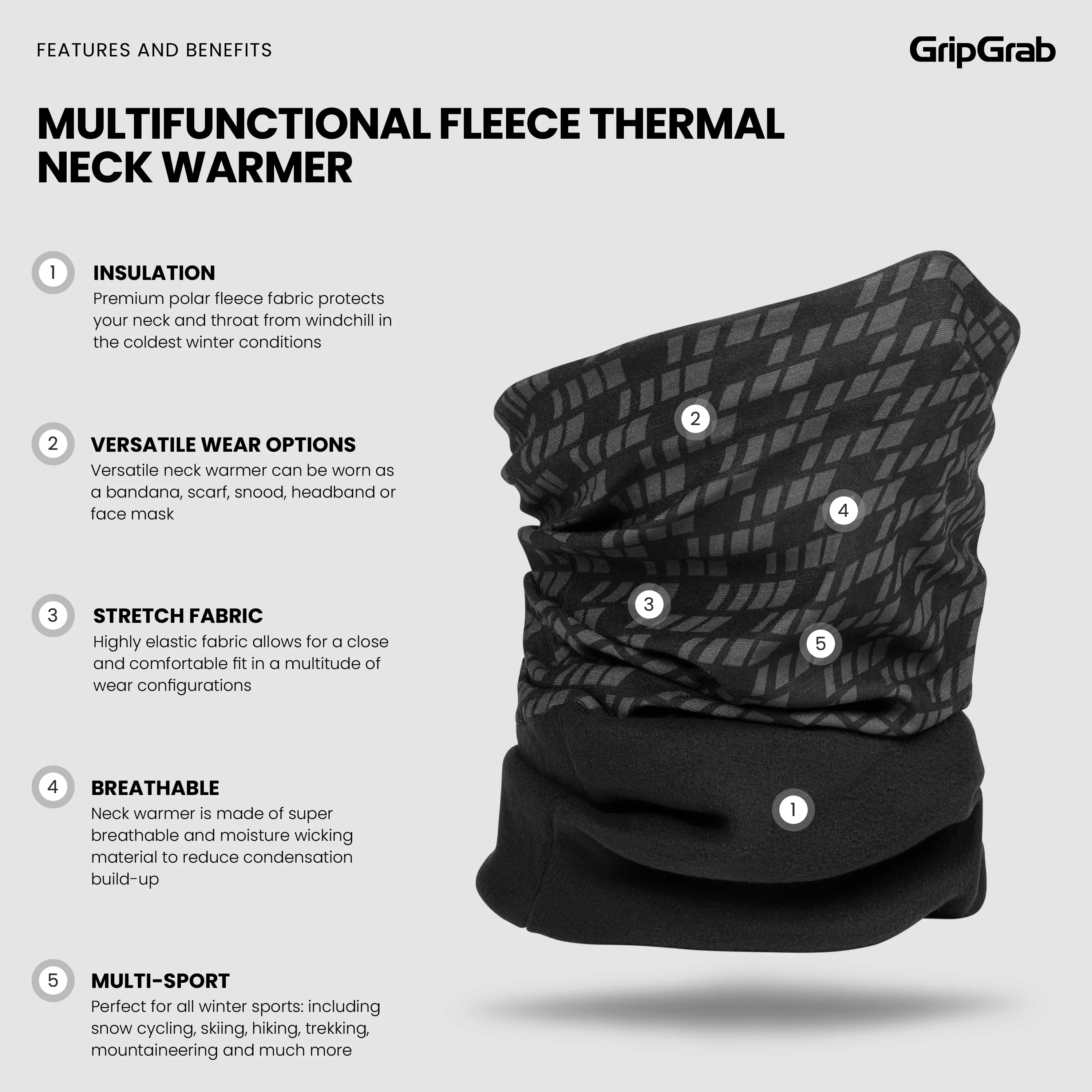 Multifunctional Fleece Thermal Neck Warmer - Image 4
