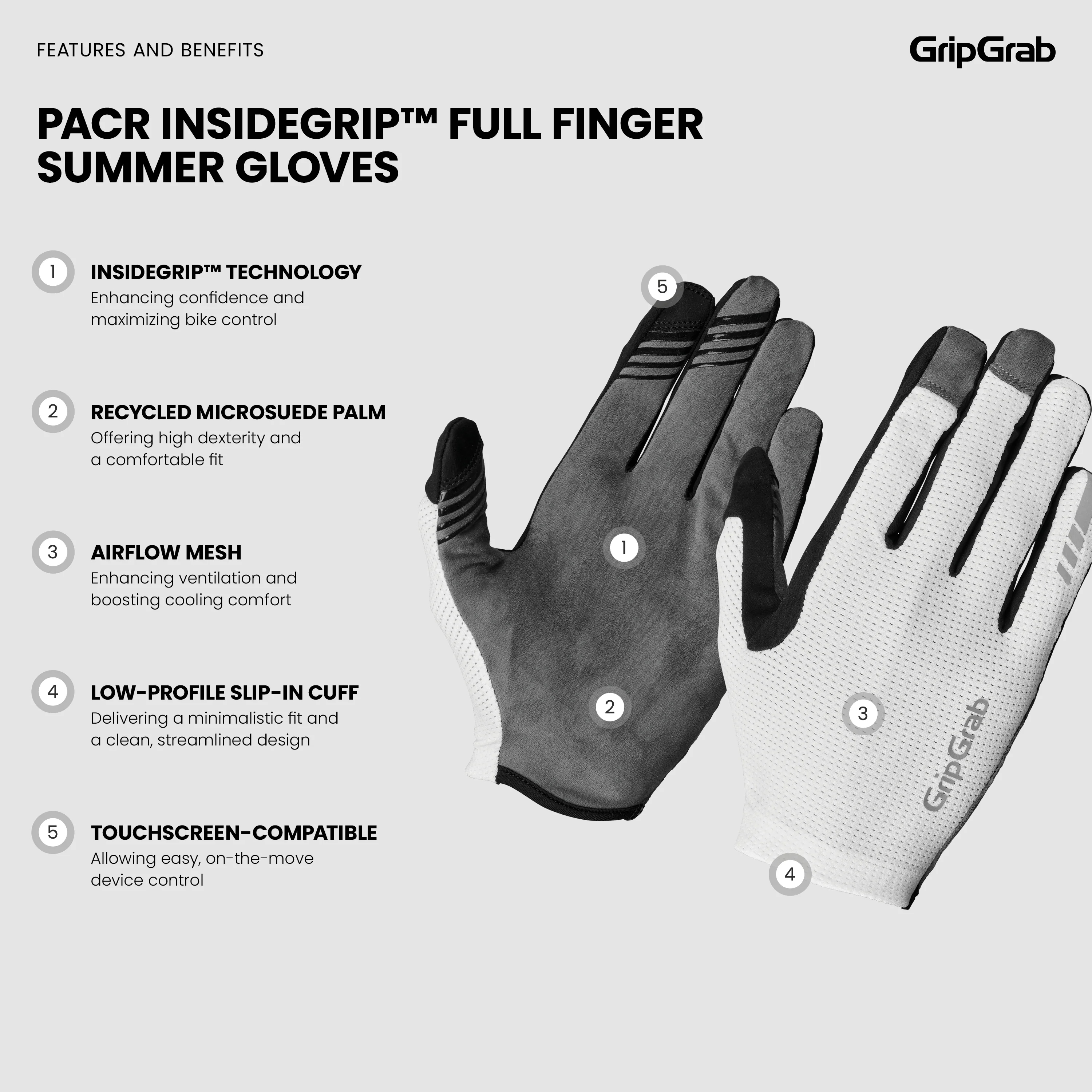 PACR InsideGrip⢠Full Finger Summer Gloves - Image 6