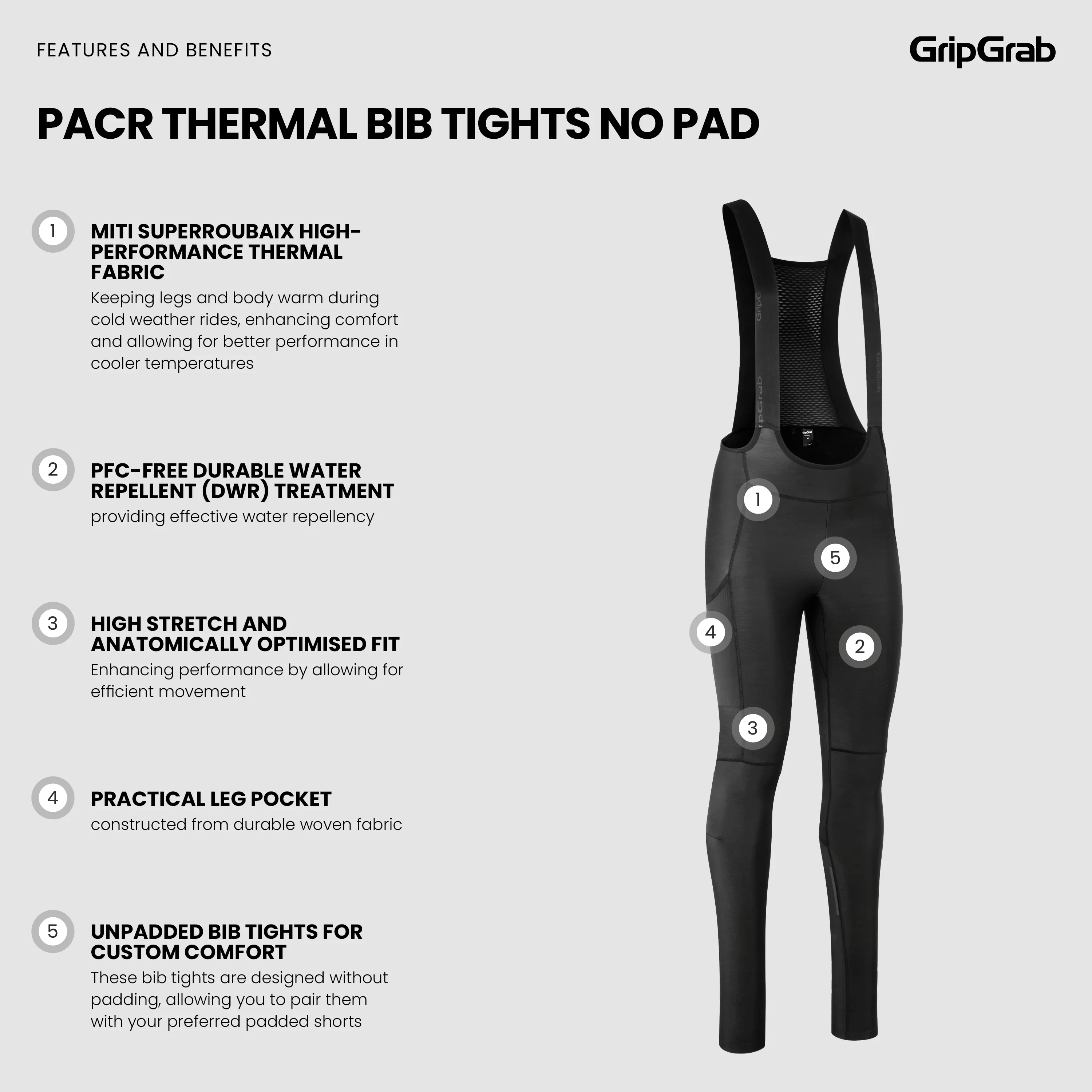 PACR Thermal Bib Tights No Pad - Image 5