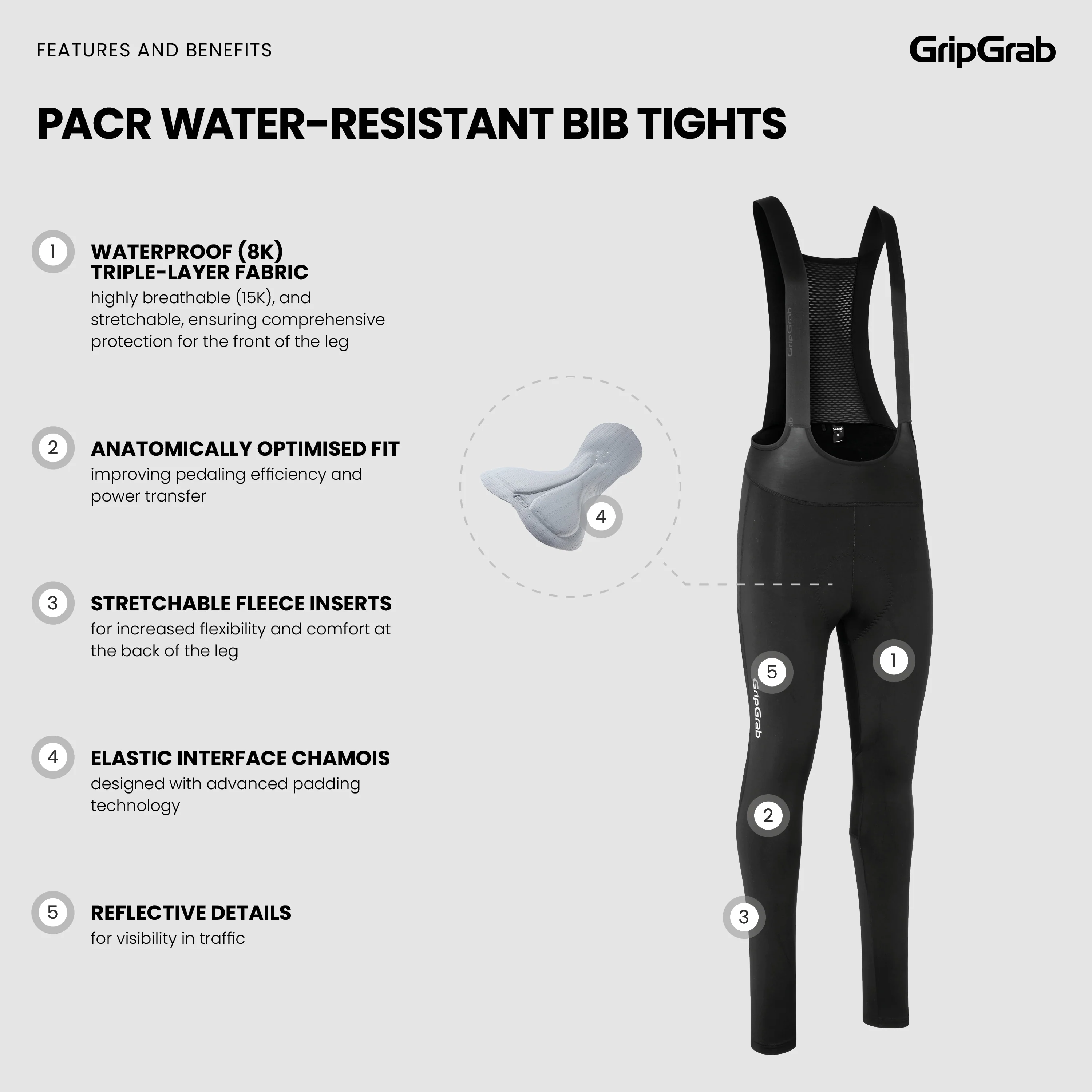 PACR Water-Resistant Bib Tights - Image 5