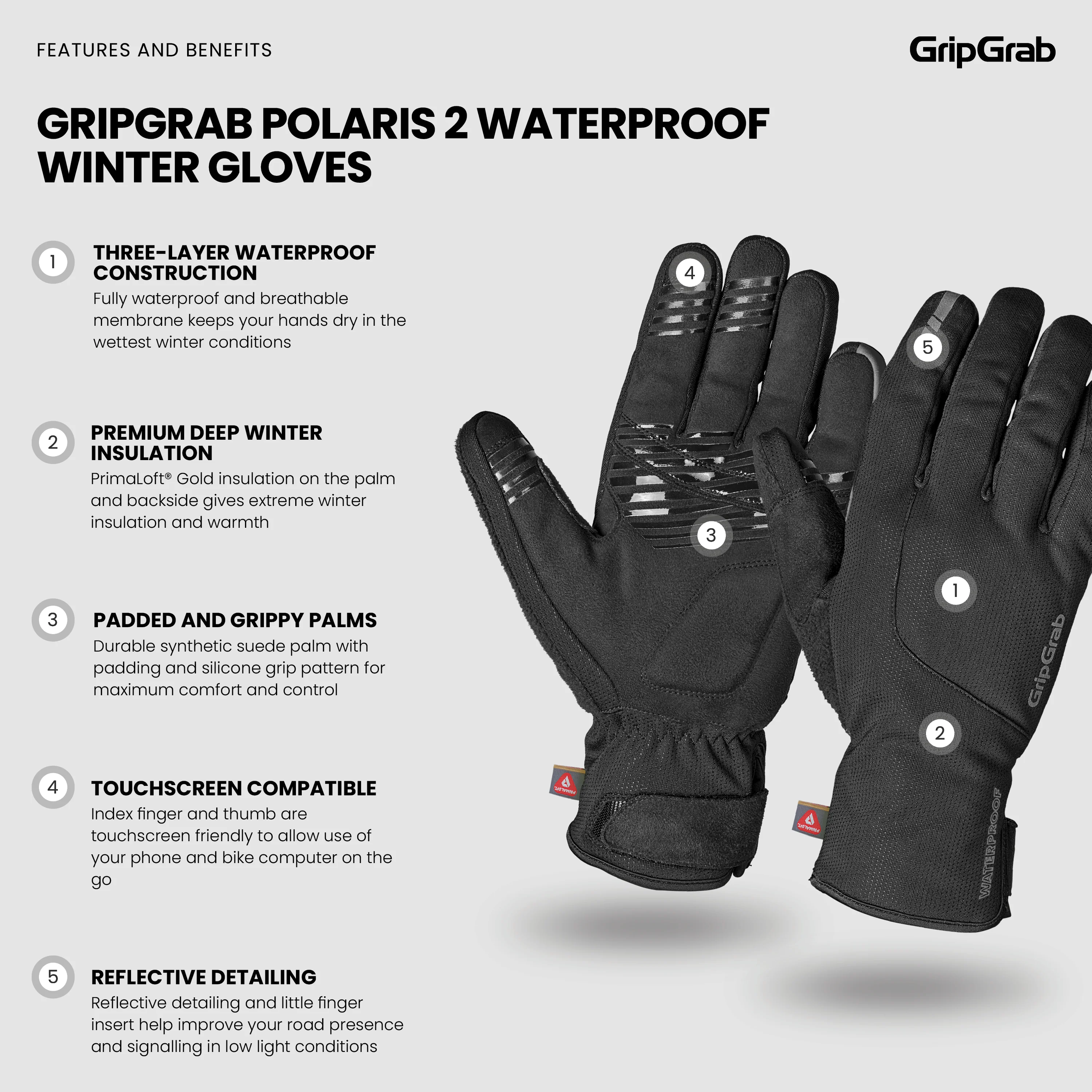 Polaris 2 Waterproof Winter Gloves - Image 7