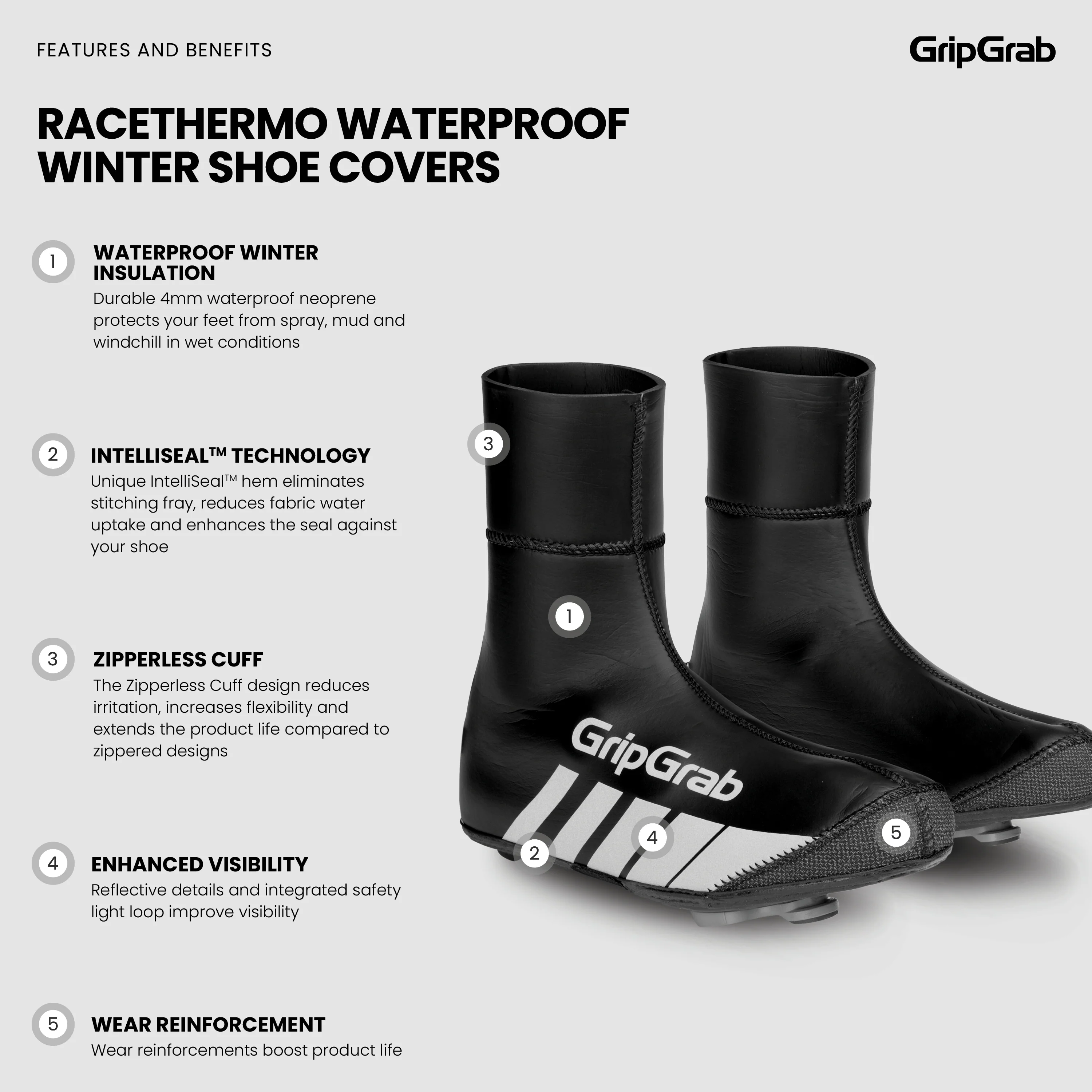 RaceThermo Waterproof Winter Road Shoe Covers - Image 6