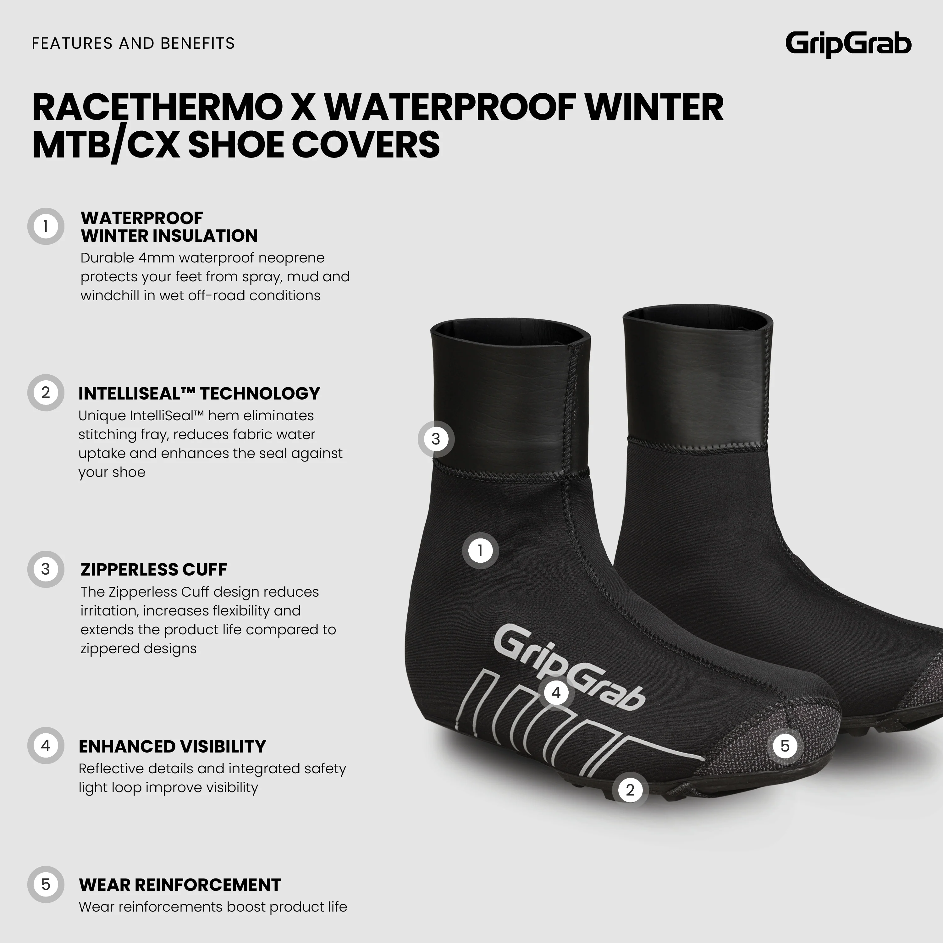 RaceThermo X Waterproof Winter MTB/CX Shoe Covers - Image 5