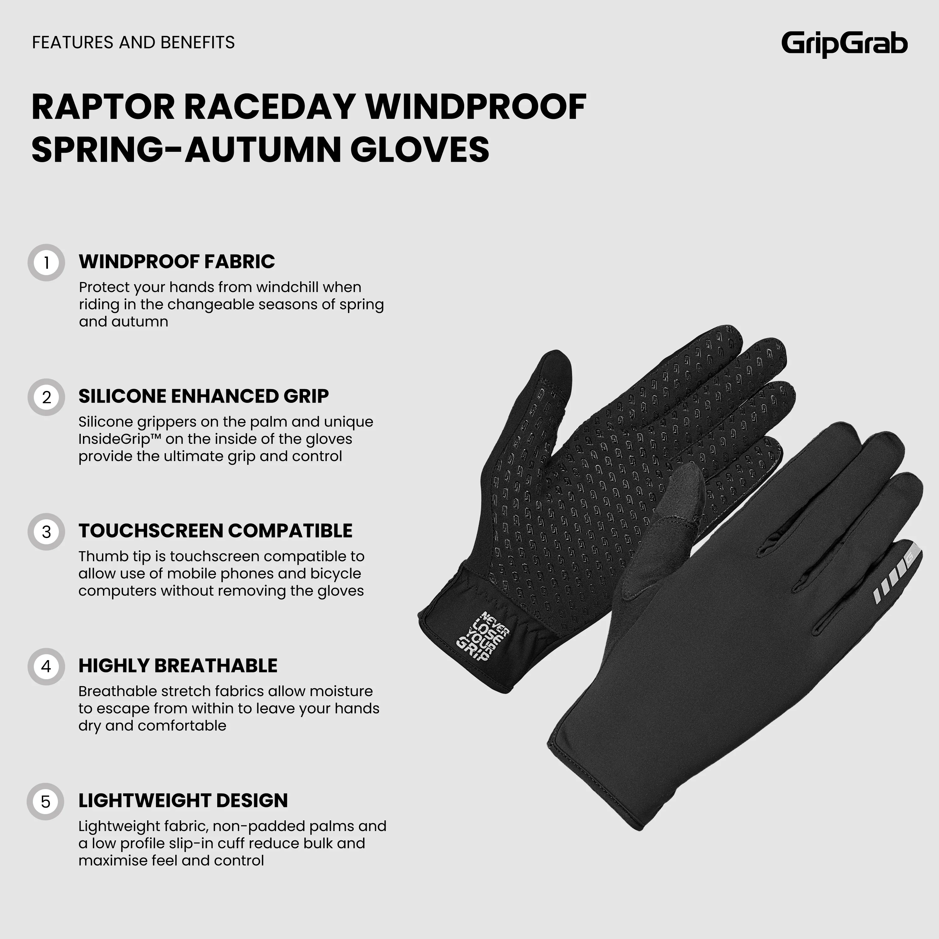 Raptor RaceDay Windproof Spring-Autumn Gloves - Image 6