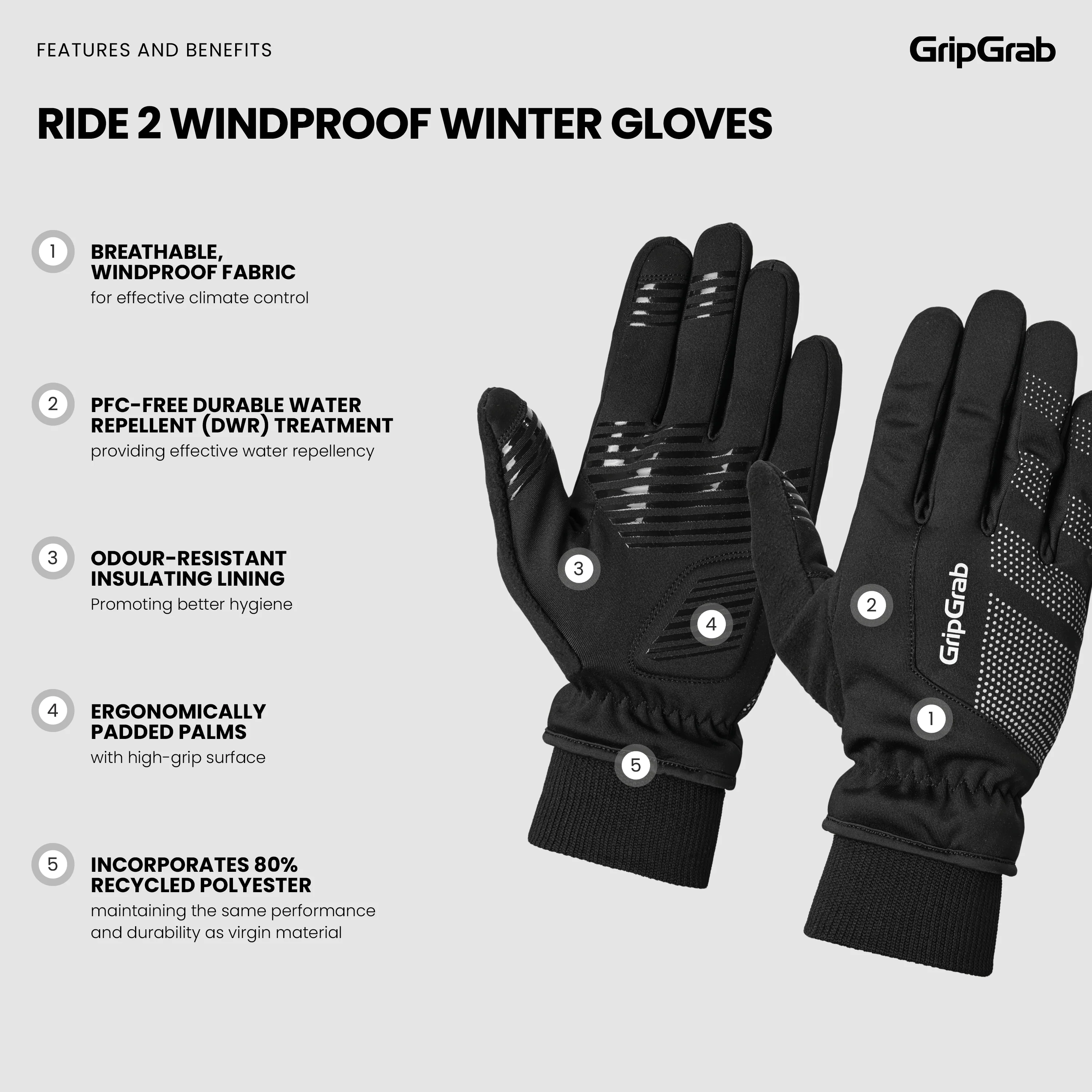 RIDE 2 Windproof Winter Gloves - Image 6