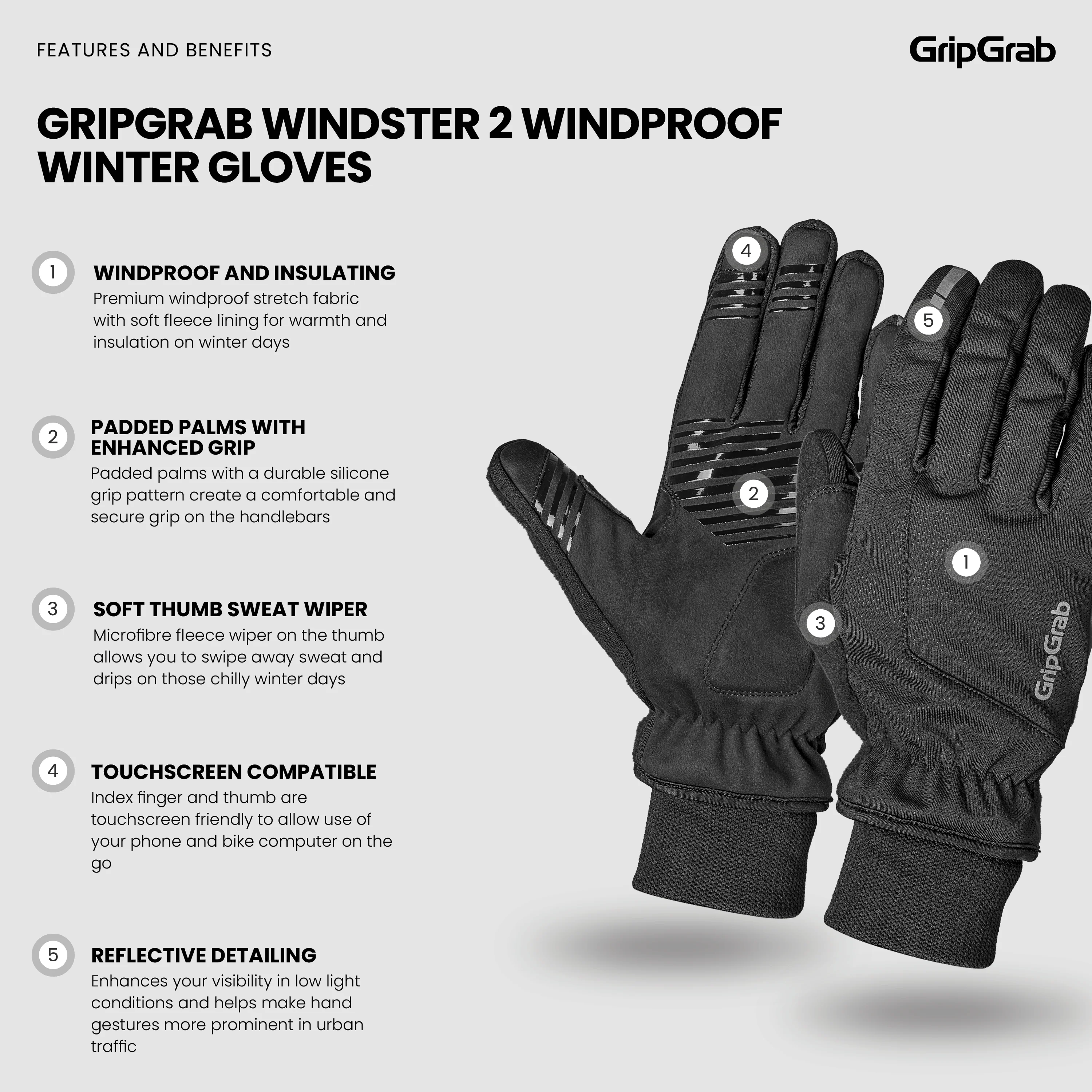 Windster 2 Windproof Winter Gloves - Image 7