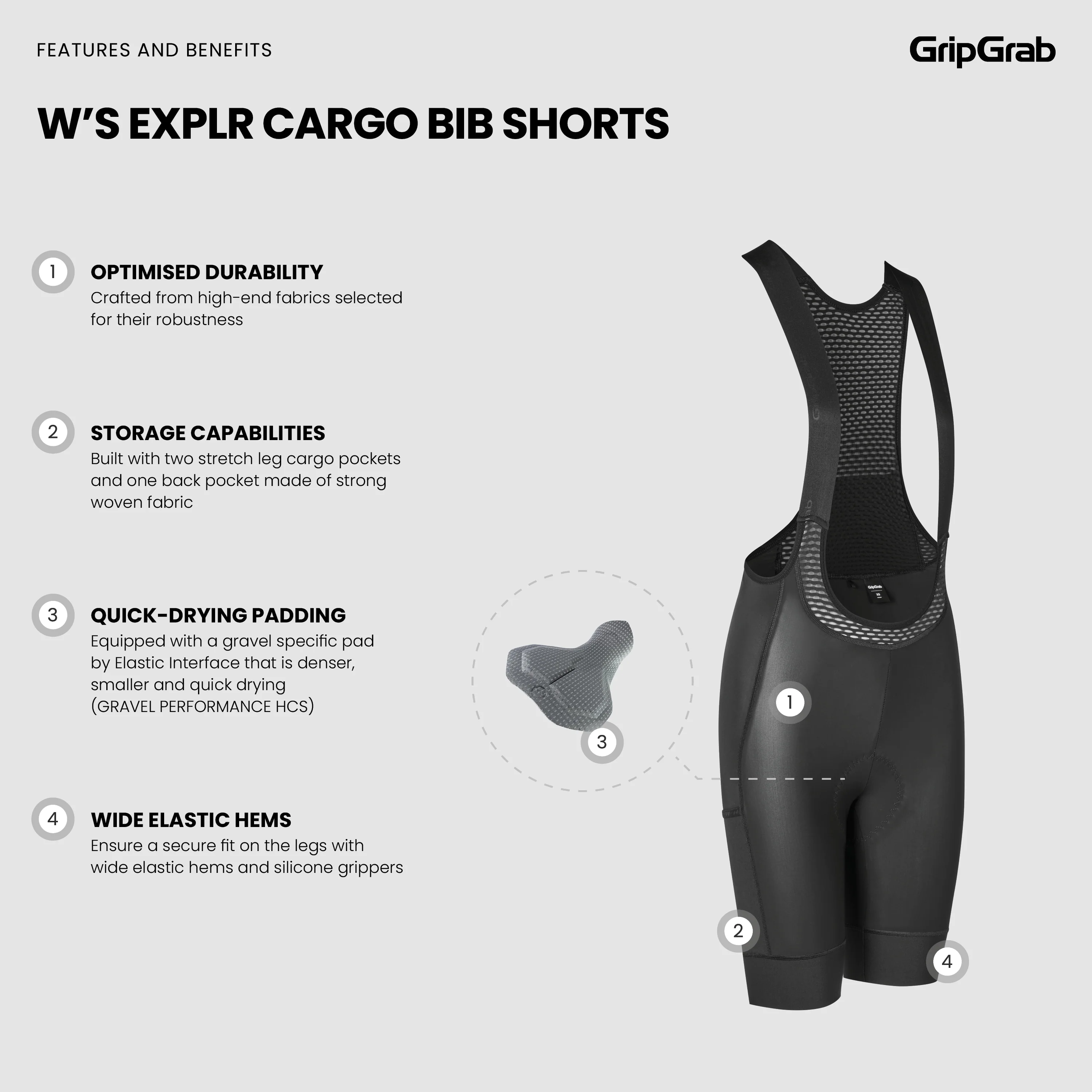 Women's EXPLR Cargo Bib Shorts - Image 9