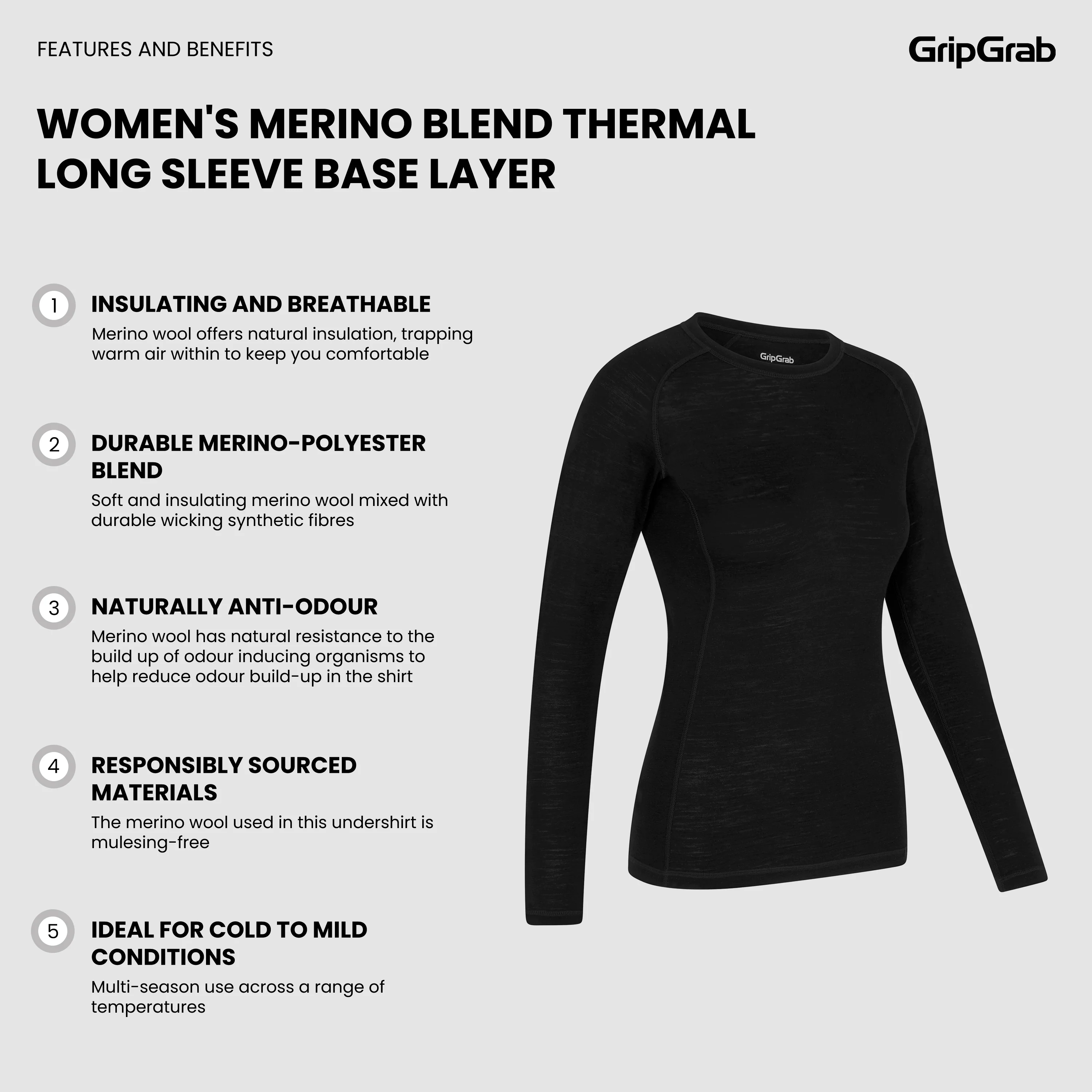 Women's Merino Blend Thermal Long Sleeve Base Layer - Image 5