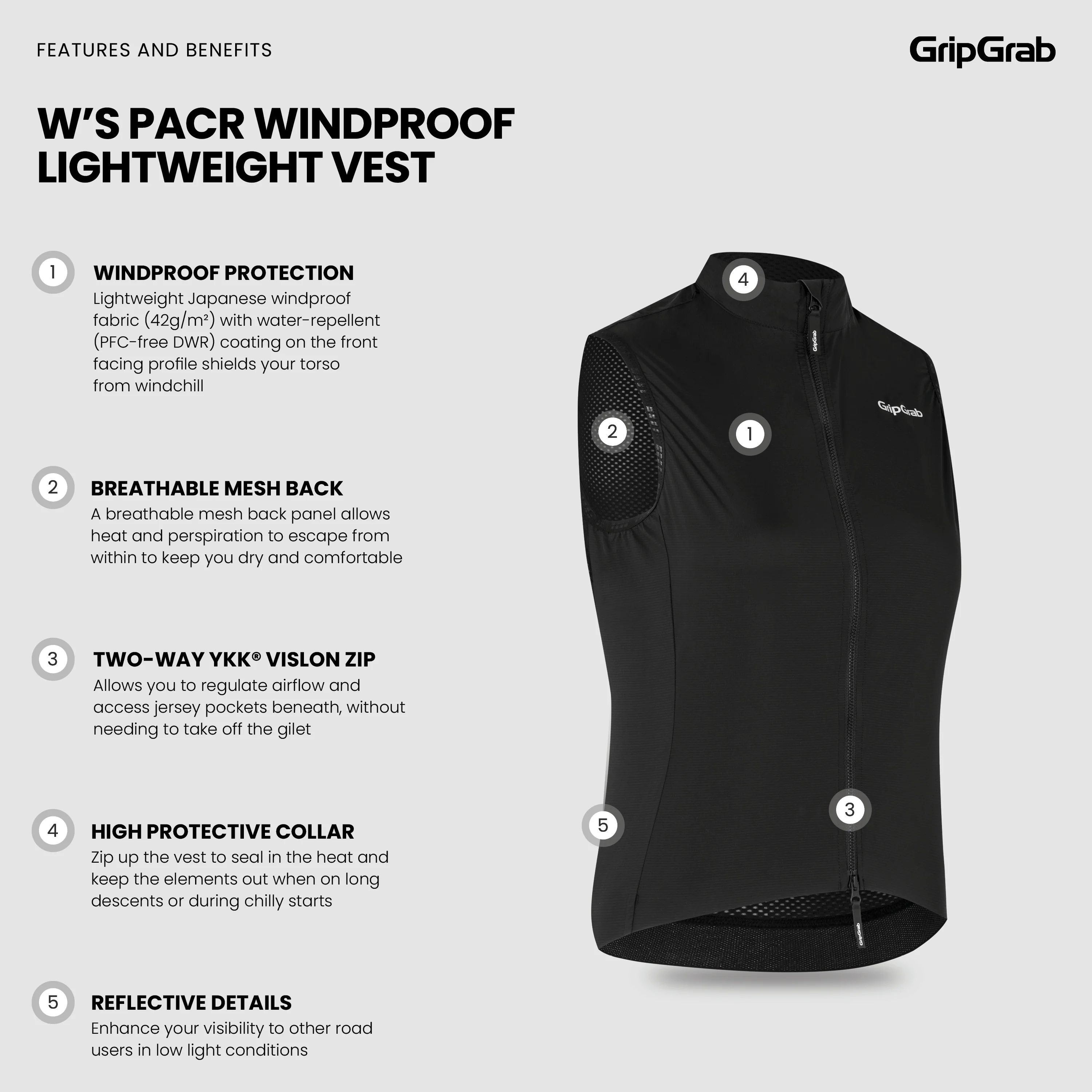 Women’s PACR Windproof Lightweight Vest - Image 4
