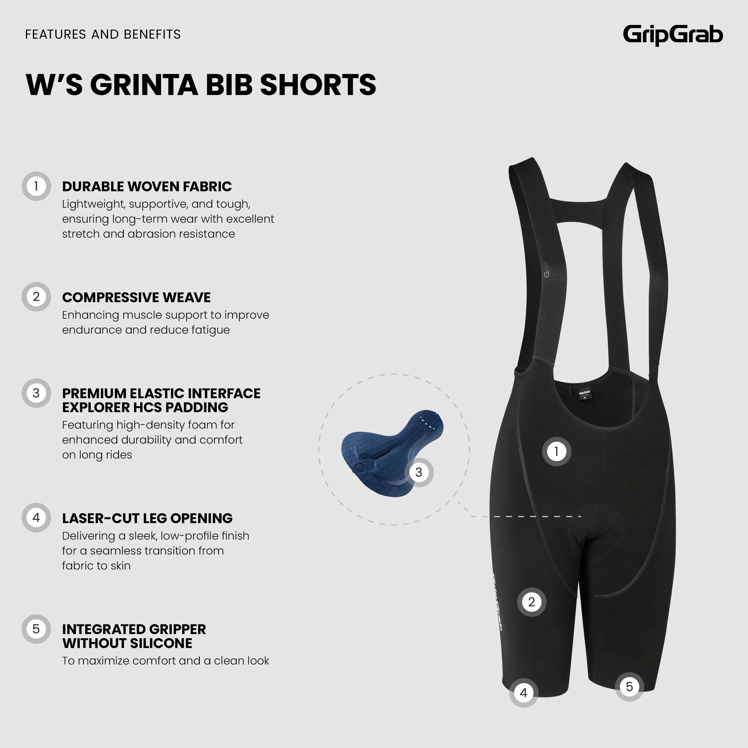 Women's Grinta Bib Shorts - Image 6